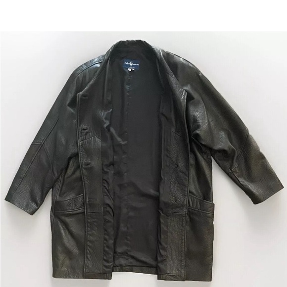 Ralph Lauren Vintage Leather Coat, Womens size XL - Picture 10 of 14